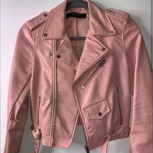Zara Jackets & Coats - ZARA PINK FAUX LEATHER JACKET Zara Jackets & Coats - ZARA PINK FAUX LEATHER JACKET